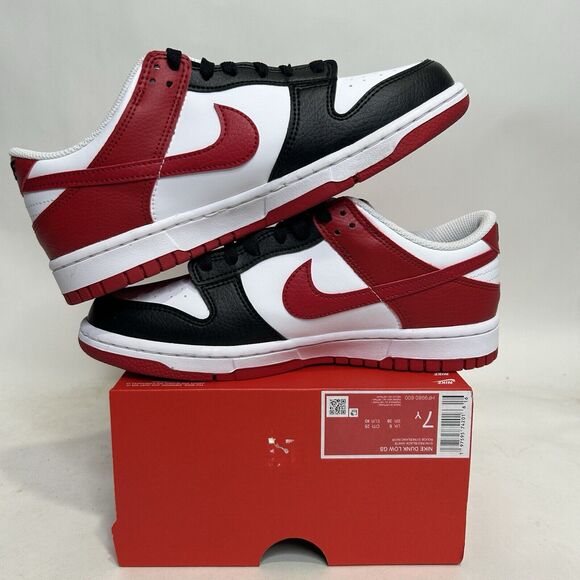 Nike Dunk Low GS “Chicago Black Toe/White Gym Red" 2024 - Picture 3 of 6